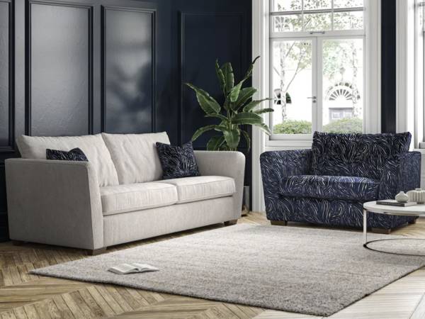 Coral sofa and cuddler