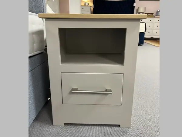 Mason 1 Drawer Open Shelf Narrow Bedside
