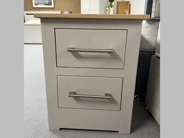 Mason 2 Drawer Narrow Bedside Grey
