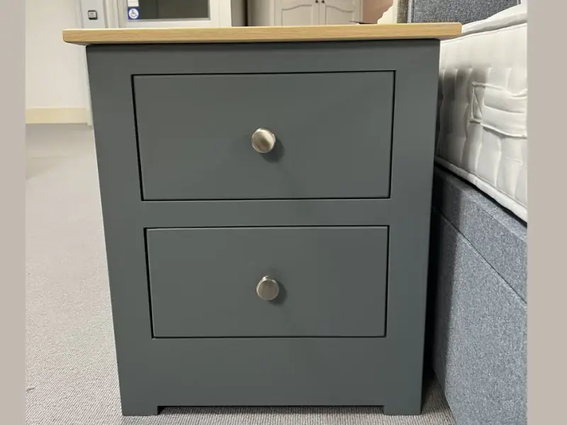 Mason 2 Drawer Wide Bedside Blue