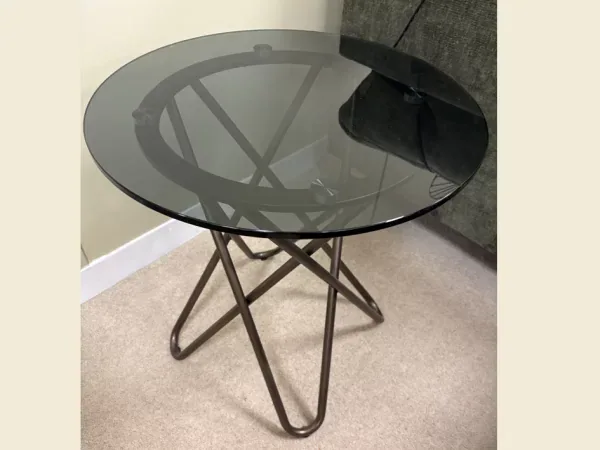 Opera side table in smoked glass