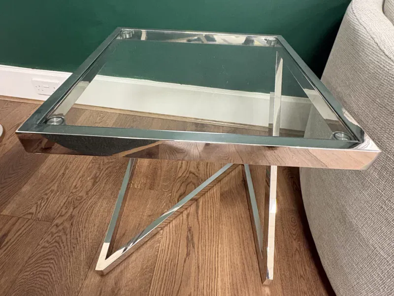 Somnus lamp table in glass and steel