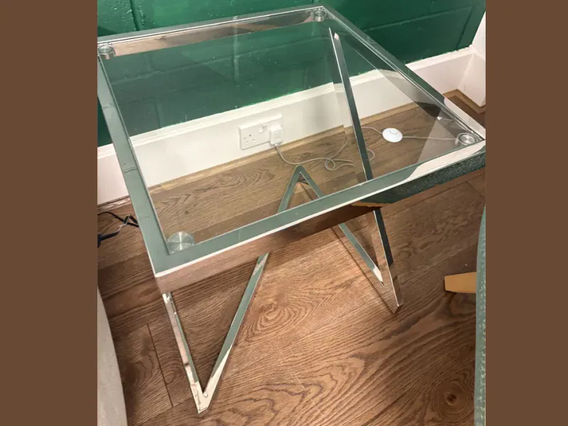 Somnus lamp table in glass and steel